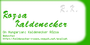 rozsa kaldenecker business card